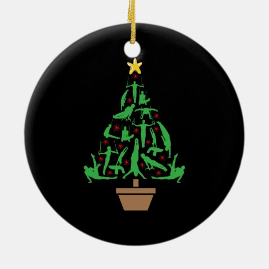 Mannen kerst met gymnastiek keramisch ornament (Achterkant)