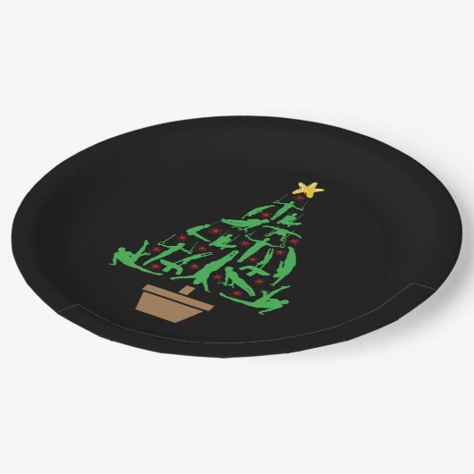 Mannen kerst met gymnastiek papieren bordje (Gekanteld)