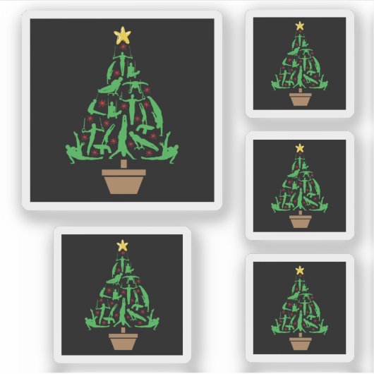 Mannen kerst met gymnastiek sticker (Voorkant)
