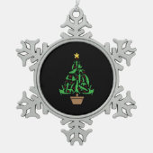 Mannen kerst met gymnastiek tin sneeuwvlok ornament (Voorkant)