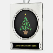 Mannen kerst met gymnastiek verzilverd banner ornament (Links)