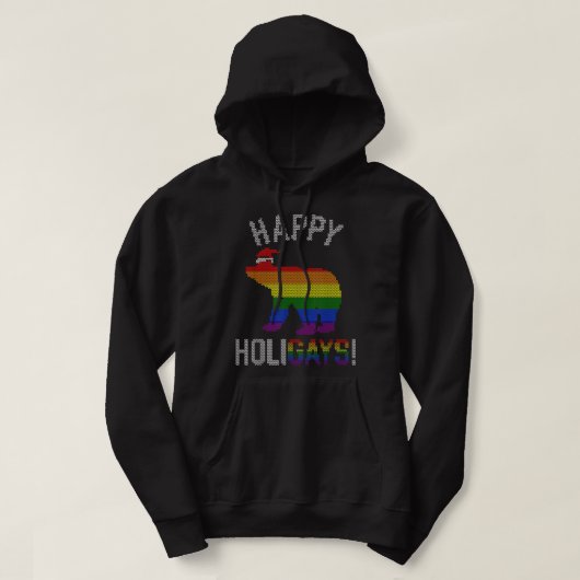 Mannen kerstdagen Beer Gay Pap Paar Oogse Kerstmis Hoodie (Design voorkant)