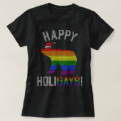 Mannen kerstdagen Beer Gay Pap Paar Oogse Kerstmis T-shirt (Design voorkant)
