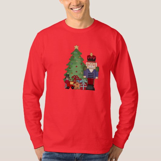 Mannen kerstfeestdag t-shirt met kerstcadeautjes (Voorkant)
