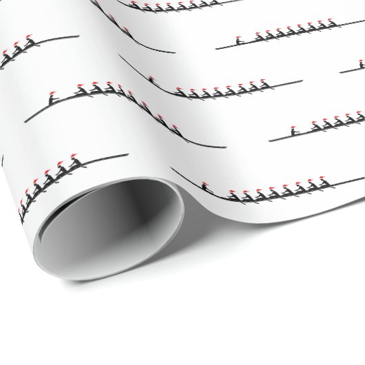 Mannen Kerstman Hoed Roeien Roeiers Crew Team #4 Cadeaupapier (Rol Hoek)