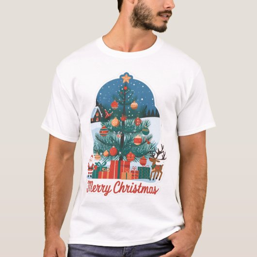 Mannen kerstmis basic T-shirt: stijlvol nieuw mode T-shirt (Voorkant)