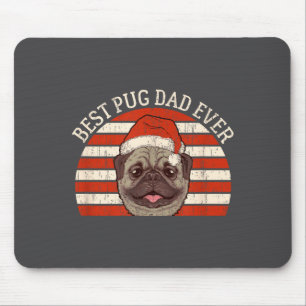 Mannen Kerstmis Retro Vintage Hond Pug Vader Ever Muismat