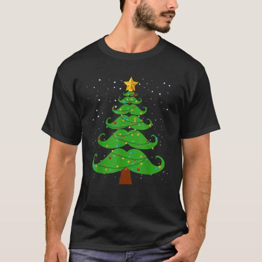 Mannen kerstsnor Shirt Funny Mustache (Voorkant)
