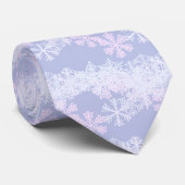 Mannen-Kerstsnowflakes-Lavender Stropdas (Opgerold)