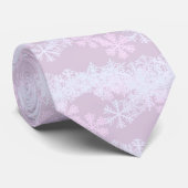Mannen-kerstsnowflakes-Orchid Stropdas (Opgerold)