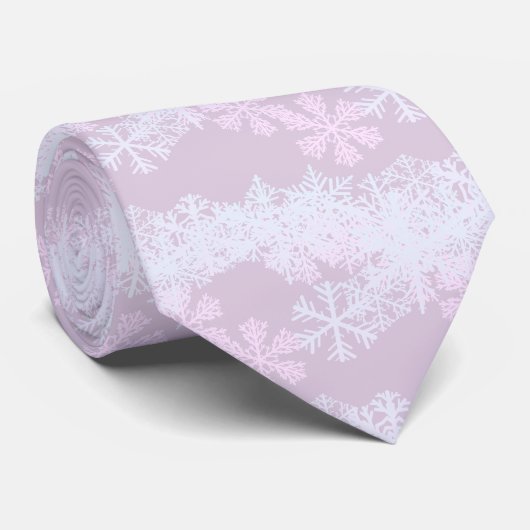 Mannen-kerstsnowflakes-Orchid Stropdas (Opgerold)