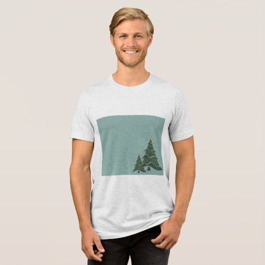 Mannen kerstT-shirt Tri-Blend Shirt (Voorkant volledig)