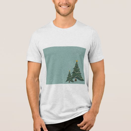 Mannen kerstT-shirt Tri-Blend Shirt (Voorkant)