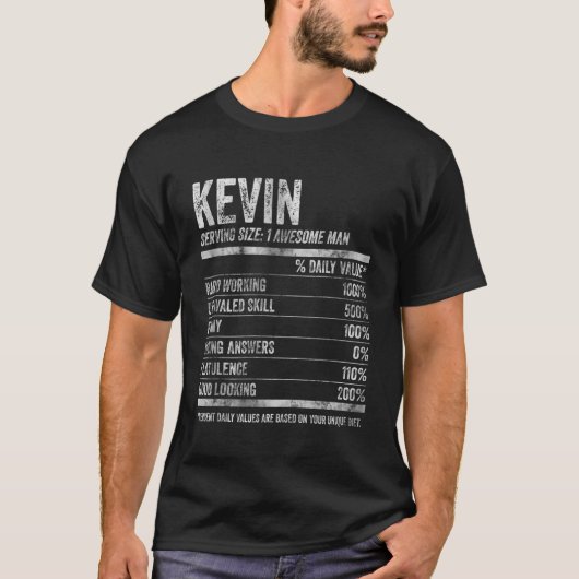 Mannen Kevin Nutrition Gepersonaliseerde Naam Shir T-shirt (Voorkant)