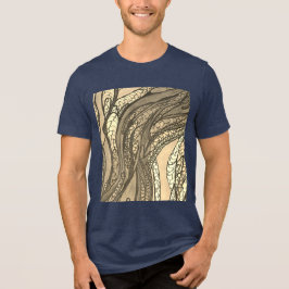 Mannen "Khaki Tan Green Silk Harvest" Tri-Blend Shirt