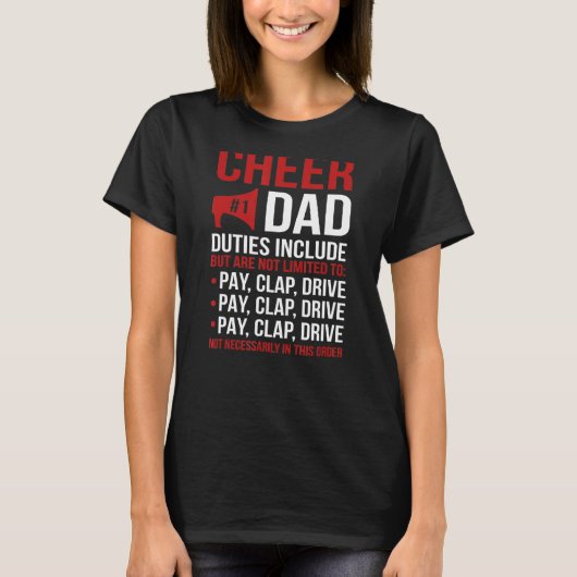 Mannen Kheer Dad Duties Cheerleader Father Cheerle T-shirt (Voorkant)