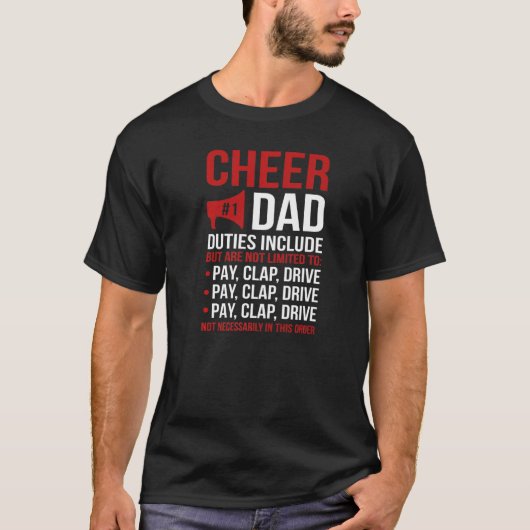 Mannen Kheer Dad Duties Cheerleader Father Cheerle T-shirt (Voorkant)