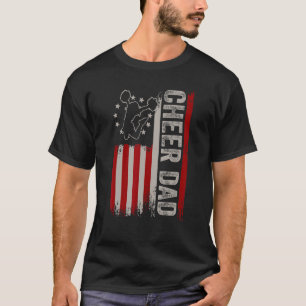 Mannen Kheer Papa -Amerikaanse vlag Cheerl T-shirt