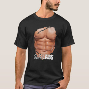 Mannen kijk uit mijn buik, grappige Fake Torn Ches T-shirt