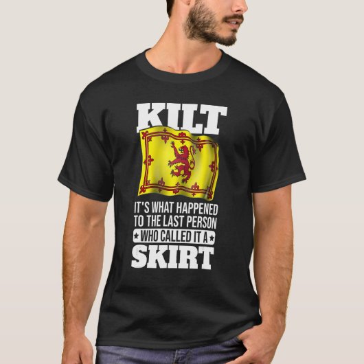 Mannen kilt het is wat er gebeurde met de persoon  t-shirt (Voorkant)