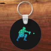 Mannen Kinder borden voor honkbal Catcher Player Sleutelhanger (Voorkant)