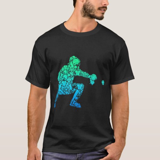 Mannen Kinder borden voor honkbal Catcher Player T-shirt (Voorkant)