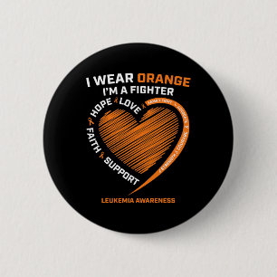 Mannen Kinder Strijder Gift I Draag Oranje Leukemi Ronde Button 5,7 Cm