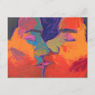 Mannen Kisser Colorful Briefkaart