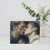 Mannen KissingBriefkaart Briefkaart (Staand voorkant)