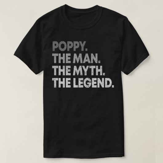 Mannen klaproos Het Man De mythe Het geschenk voor T-shirt (Design voorkant)