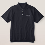 Mannen Klassiek Shirt<br><div class="desc">Classic polo shirt voor de bruidegom getoond in marine met witte geborduurde letters.</div>