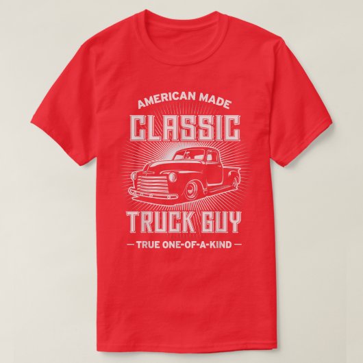 Mannen Klassieke Vrachtwagen Guy Funny  American P T-shirt (Design voorkant)