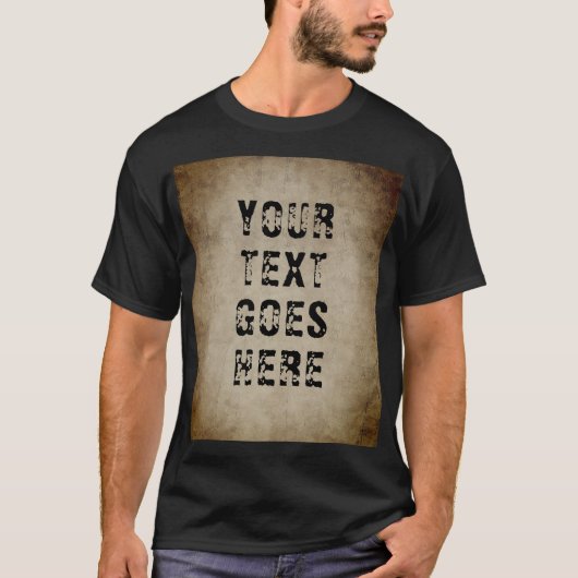 Mannen Kleding Apparel Trendy Distress Text T-shirt (Voorkant)