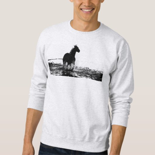 Mannen kleding Ash Sweatshirt Running Horse Design (Voorkant)