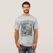 Mannen kleding Grijze luipaard Hoofd Moderne Sjabl T-shirt (Voorkant volledig)