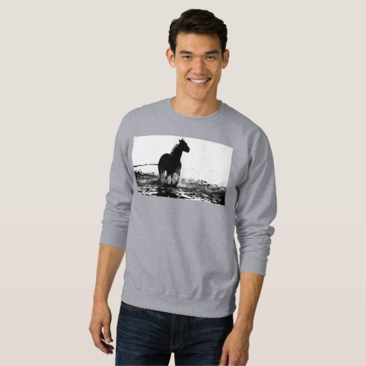 Mannen kleding Grijze overhemden met paarden Trui (Voorkant volledig)