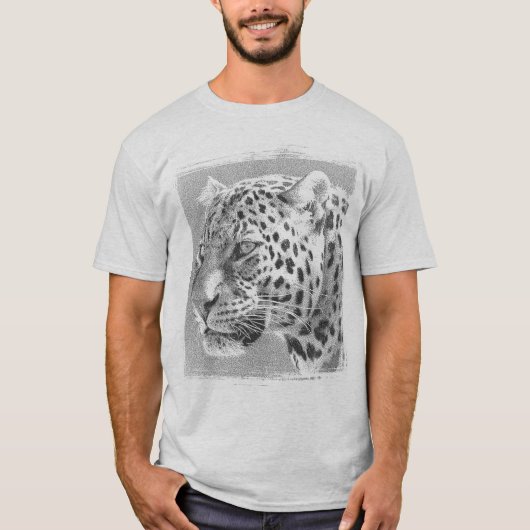 Mannen kleding Lopard Hoofd Moderne Sjabloon Ash T-shirt (Voorkant)