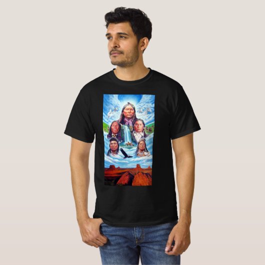 Mannen Kleding Mode Indianen Schilderen T-shirt (Voorkant volledig)