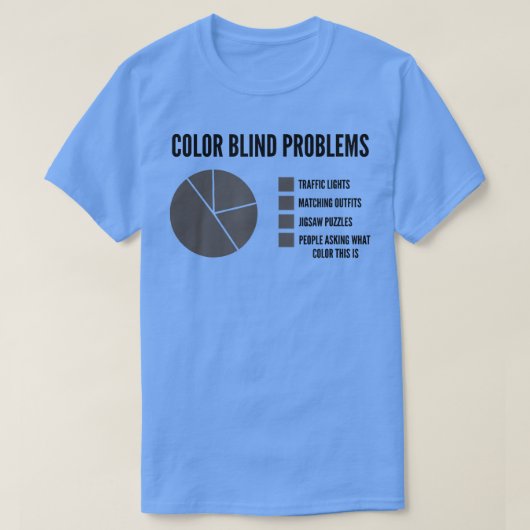 Mannen kleurenblindproblemen draaidiagram t-shirt (Design voorkant)