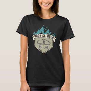 Mannen klimbadge klimmen geboren 1976 t-shirt
