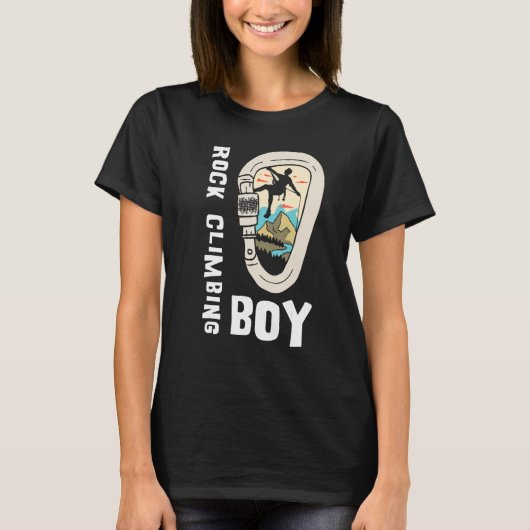 Mannen  klimmende karabijnhaak Rock Climbing Boy T-shirt (Voorkant)
