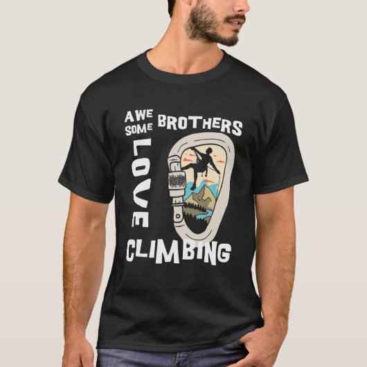 Mannen klimmer Carabiner Geweldige Brothers L. T-shirt (Voorkant)