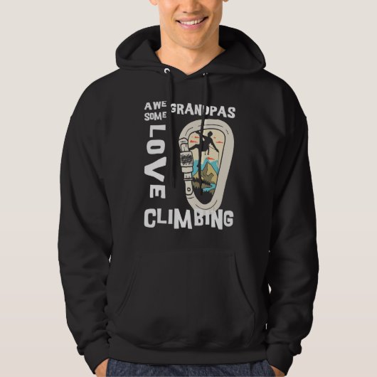 Mannen  klimmer Carabiner Geweldige Grandpas L Hoodie (Voorkant)