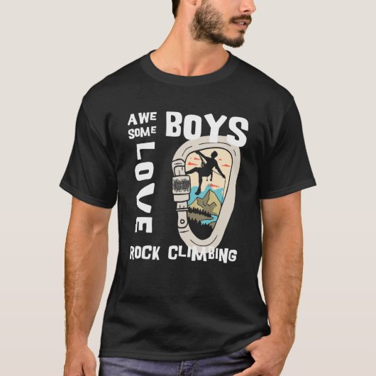Mannen klimming Carabiner Geweldige booys Love T-shirt (Voorkant)