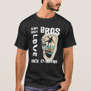 Mannen klimming Carabiner Geweldige Bros Love T-shirt