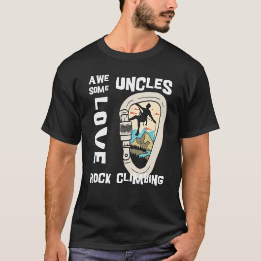 Mannen klimming Carabiner Geweldige Uncles Lov T-shirt (Voorkant)