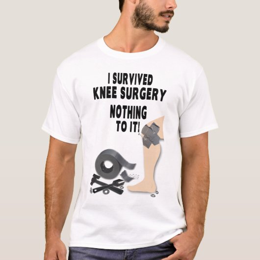 MANNEN KNEE SURGERY SHIRT - I OVERVIVED-NUTS & BOL (Voorkant)