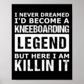 Mannen Kneeboarding Grappig  Poster (Voorkant)