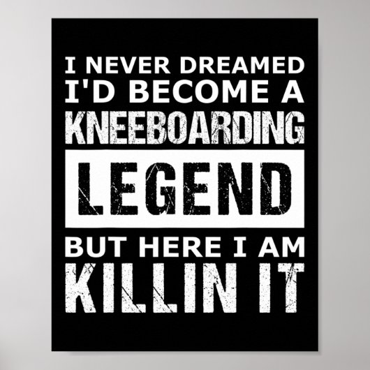 Mannen Kneeboarding Grappig Poster (Voorkant)