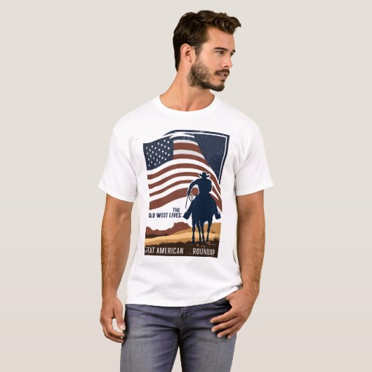 mannen-knop omhoog westerne shirten westerne knop  t-shirt (Voorkant volledig)